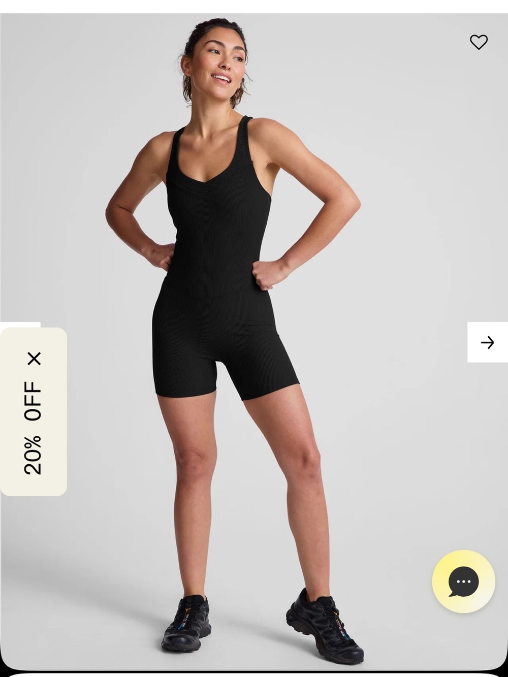 Beyond Yoga Routine Ribbed Biker Jumpsuit - Picture 2 of 6
